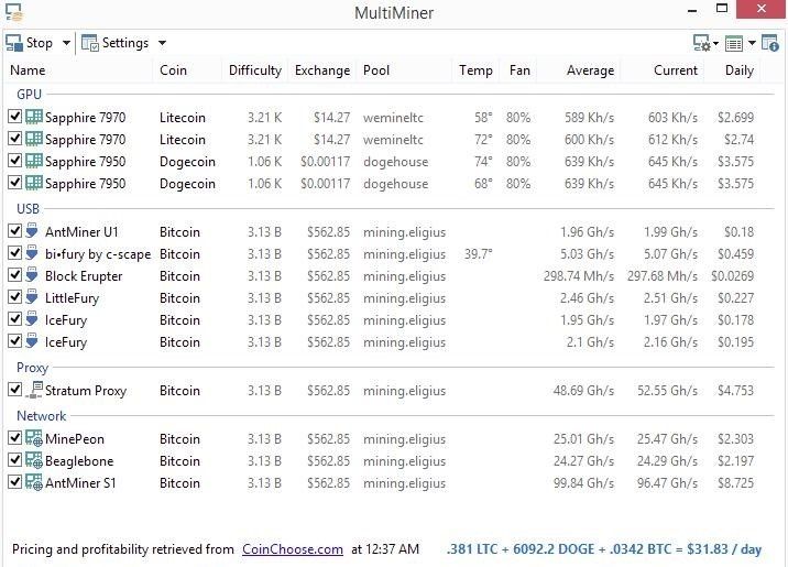 Программы для майнинга - MultiMiner