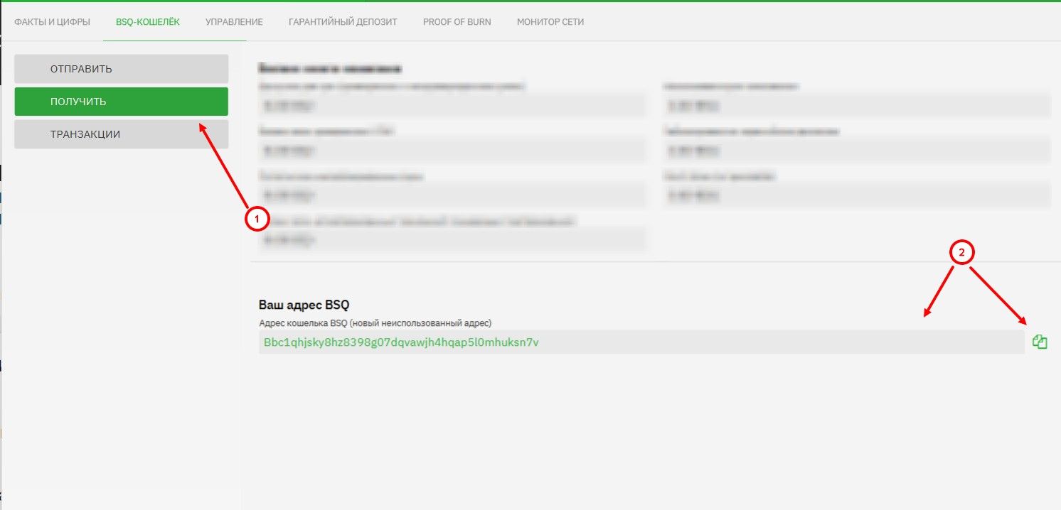 Получить служебный токен BSQ в кошельке Bisq