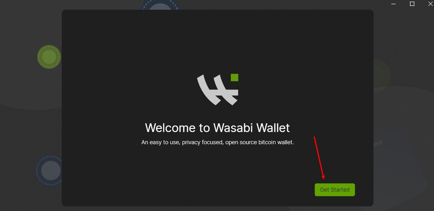 Wasabi Wallet - создание аккаунта