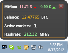 Мониторинг счёта на пуле в Mining Explorer