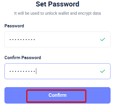 Ввод пароля для Rabby Wallet
