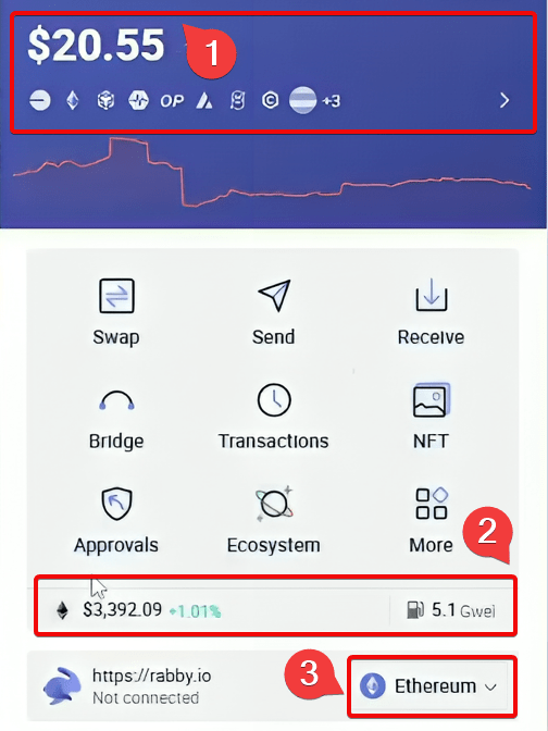 Интерфейс Rabby Wallet