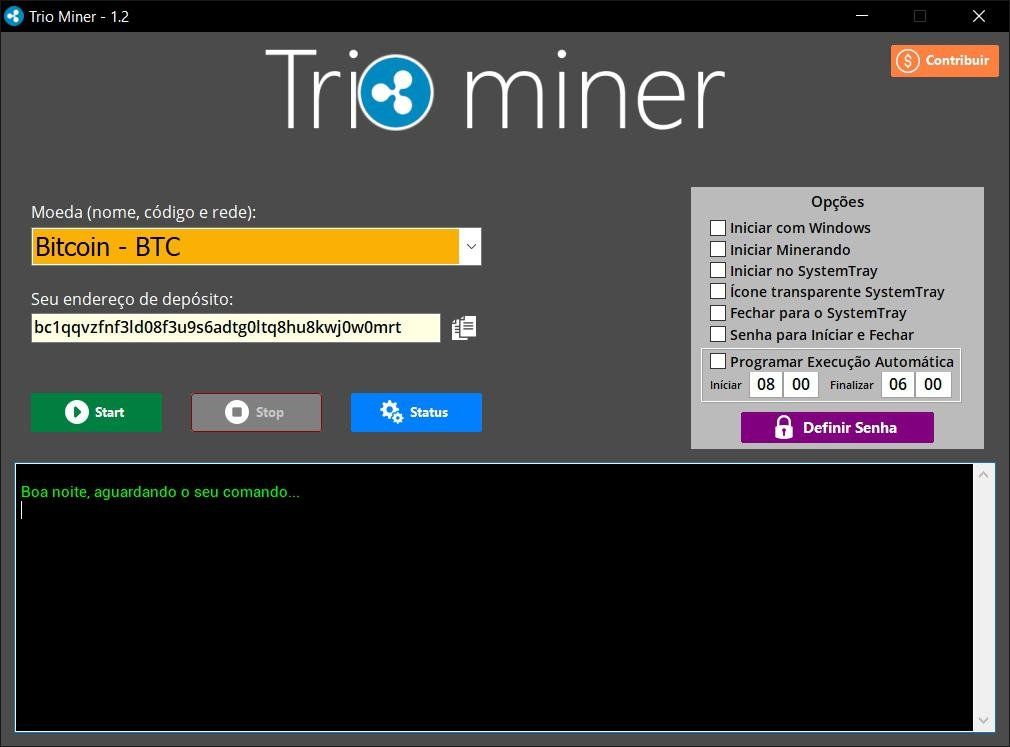 Интерфейс Trio Miner