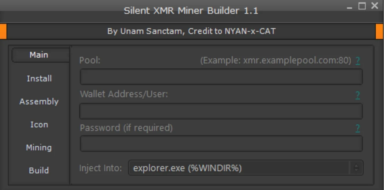 Интерфейс Silent XMR Miner
