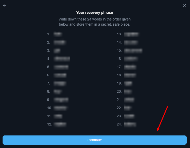 Создание кошелька Tonkeeper Wallet - запишите seed-слова