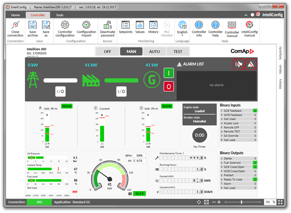 Интерфейс InteliMonitor