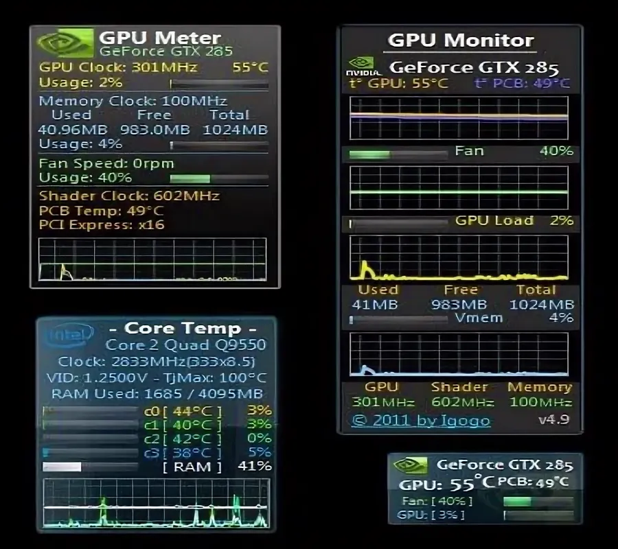 Интерфейс GPU Monitor
